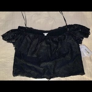 GUESS Off The Shoulder Lace Top